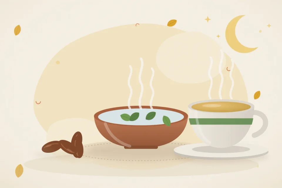 Illustrated still life with dates.
