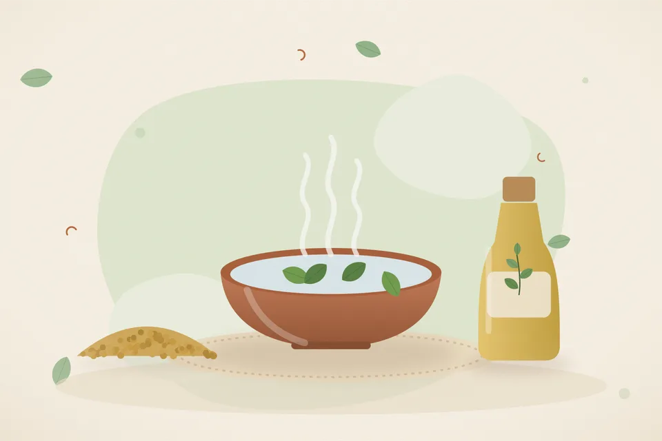 Illustrated still life with fenugreek seeds.