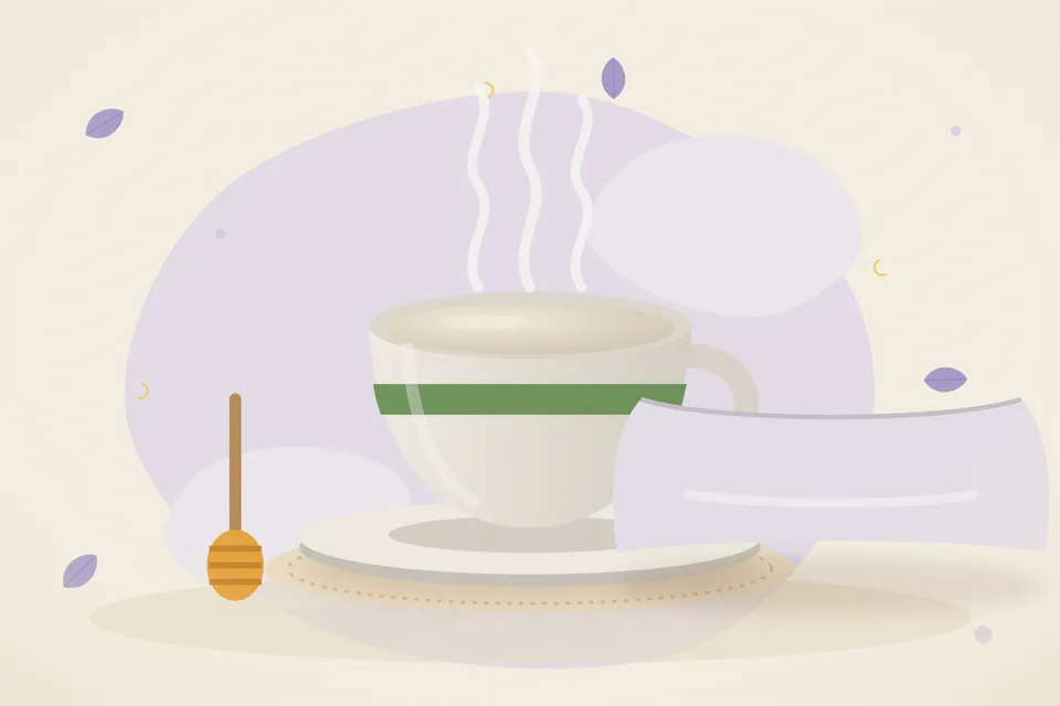 Illustrated still life with honey.