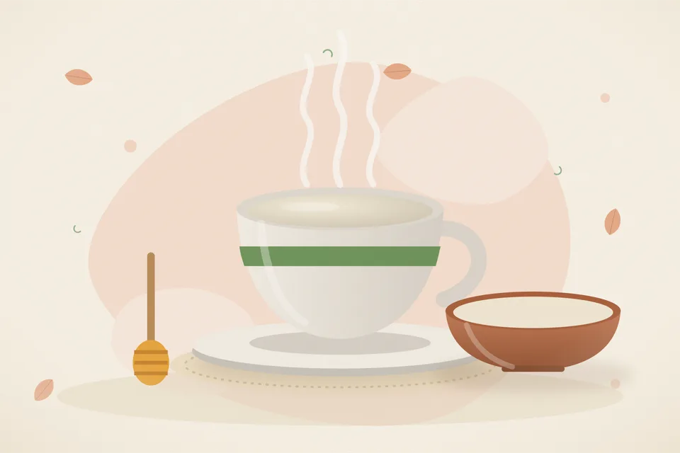 Illustrated still life with honey.