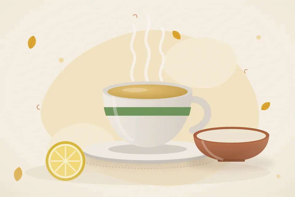 Illustrated still life with lemon.