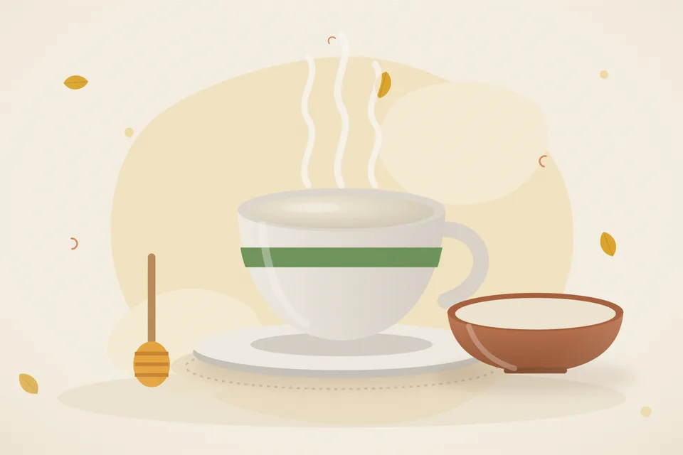 Illustrated still life with honey.