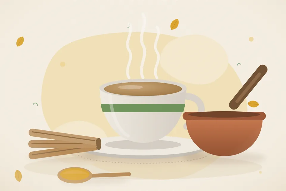 Illustrated still life with mulethi root.