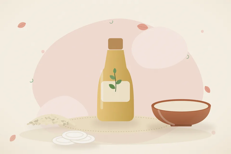Illustrated still life with sesame seeds.