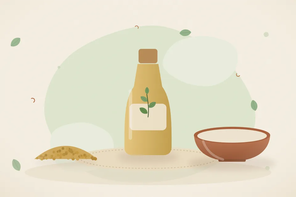 Illustrated still life with fenugreek seeds.
