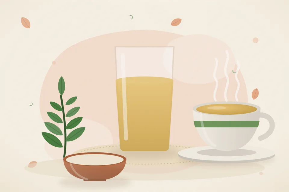 Illustrated still life with neem leaves.