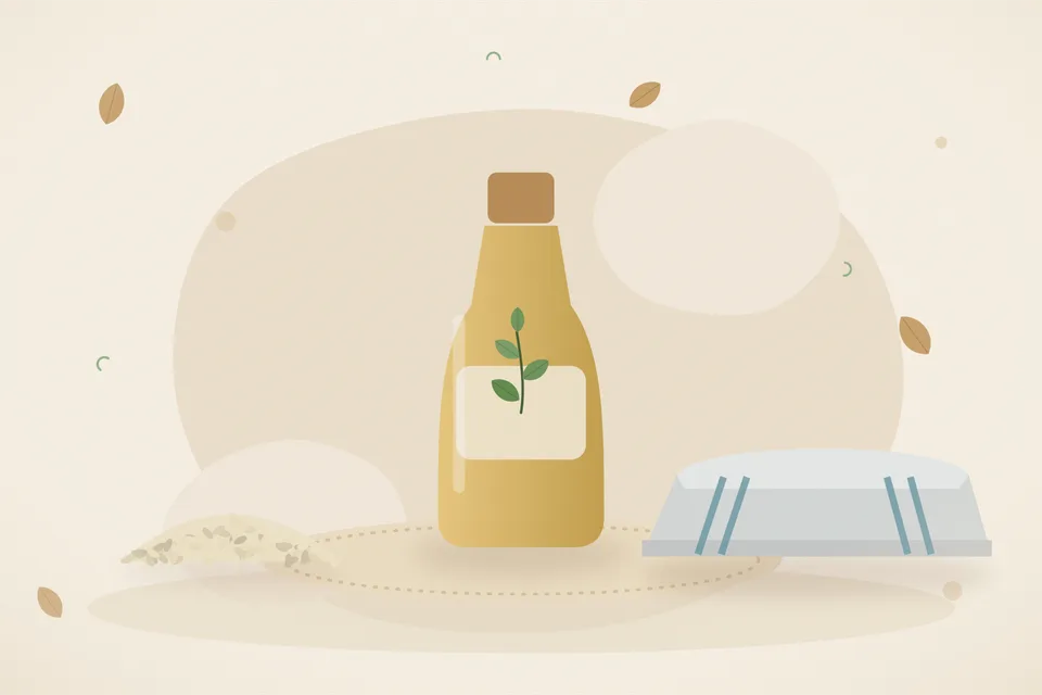 Illustrated still life with sesame seeds.