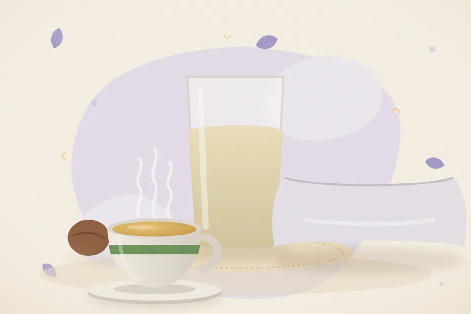 Illustrated still life with nutmeg.
