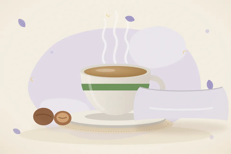 Illustrated still life with nutmeg.