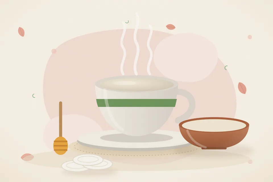 Illustrated still life with honey.
