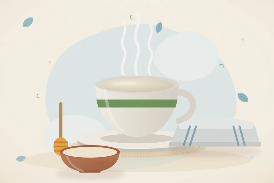 Illustrated still life with honey.
