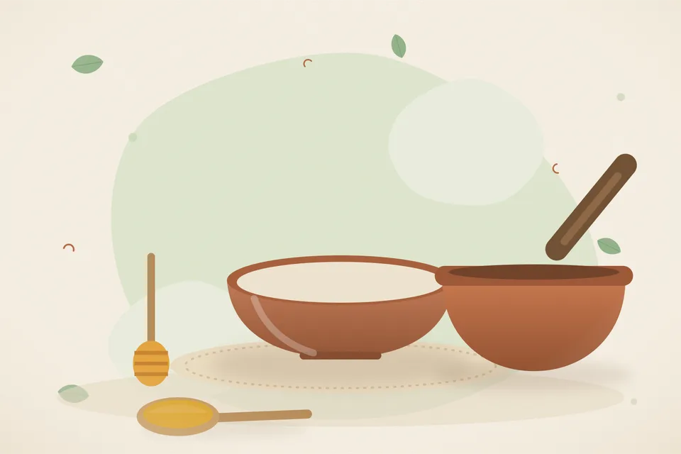 Illustrated still life with honey.