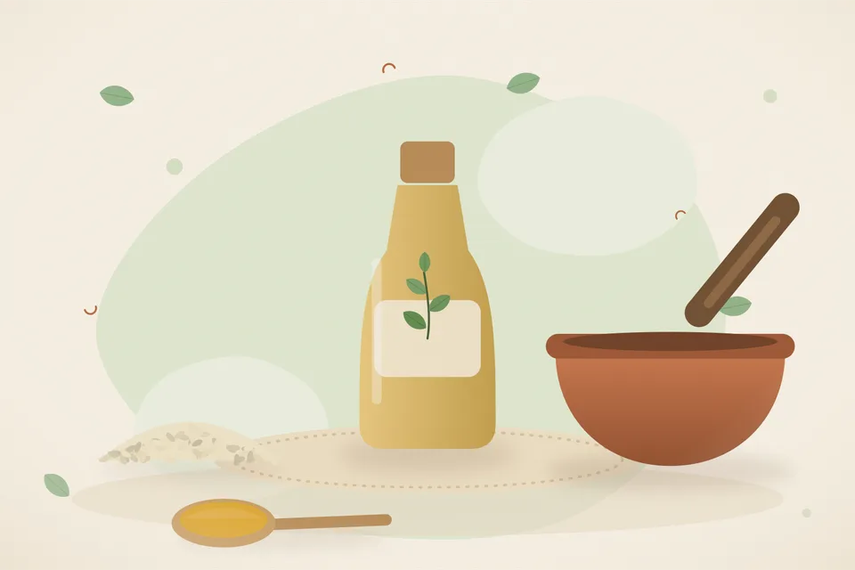 Illustrated still life with sesame seeds.
