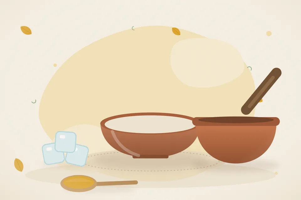 Illustrated still life with ice.