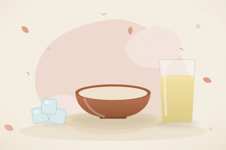 Illustrated still life with ice.