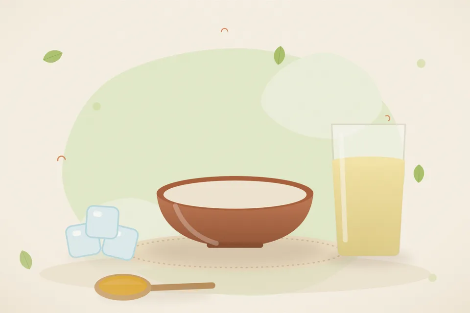 Illustrated still life with ice.