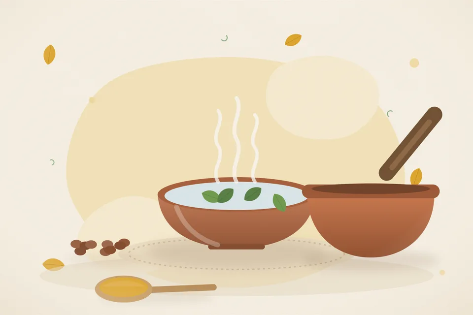 Illustrated still life with raisins.