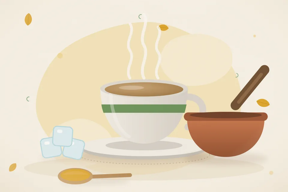 Illustrated still life with ice.