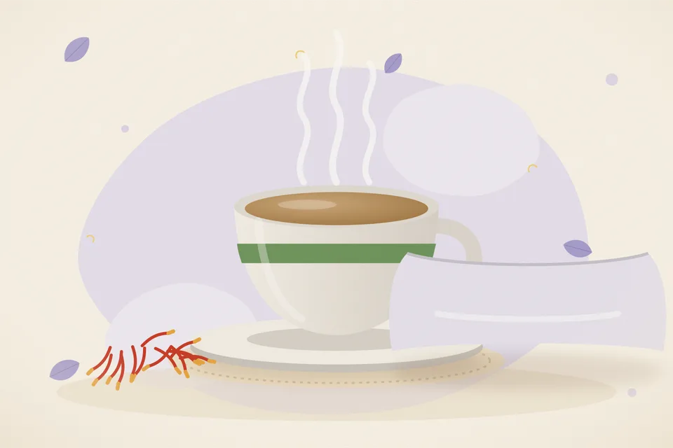 Illustrated still life with saffron.
