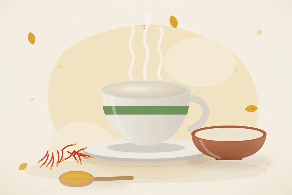 Illustrated still life with saffron.