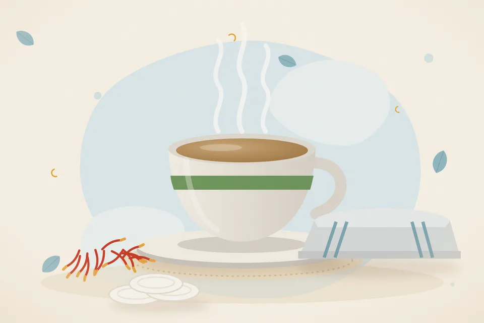 Illustrated still life with saffron.
