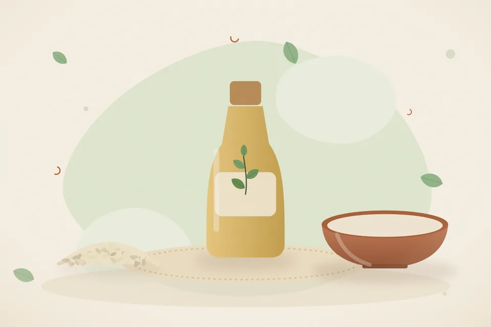 Illustrated still life with sesame seeds.