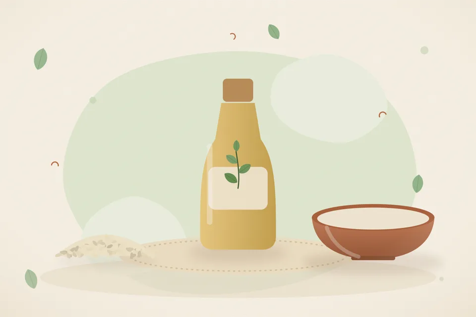 Illustrated still life with sesame seeds.