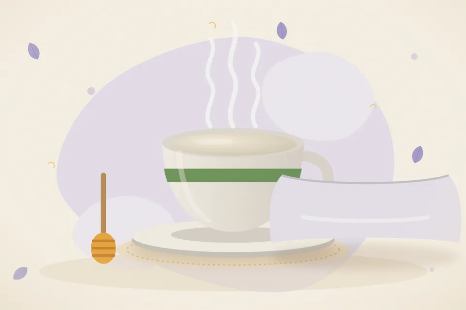 Illustrated still life with honey.