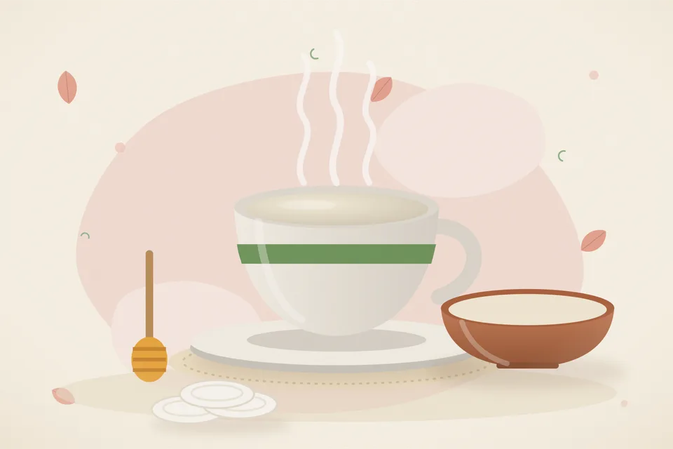 Illustrated still life with honey.
