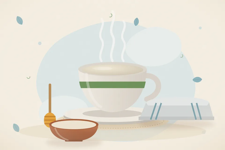 Illustrated still life with honey.
