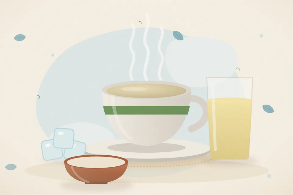 Illustrated still life with ice.