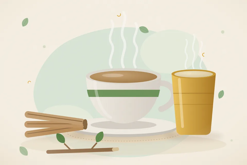Illustrated still life with mulethi root.