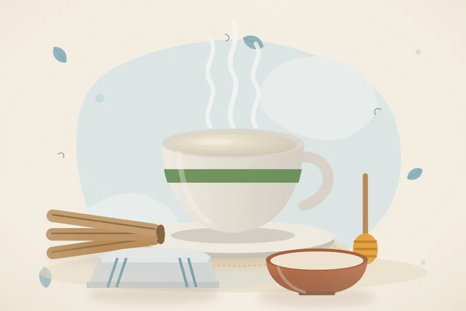 Illustrated still life with mulethi root, honey.