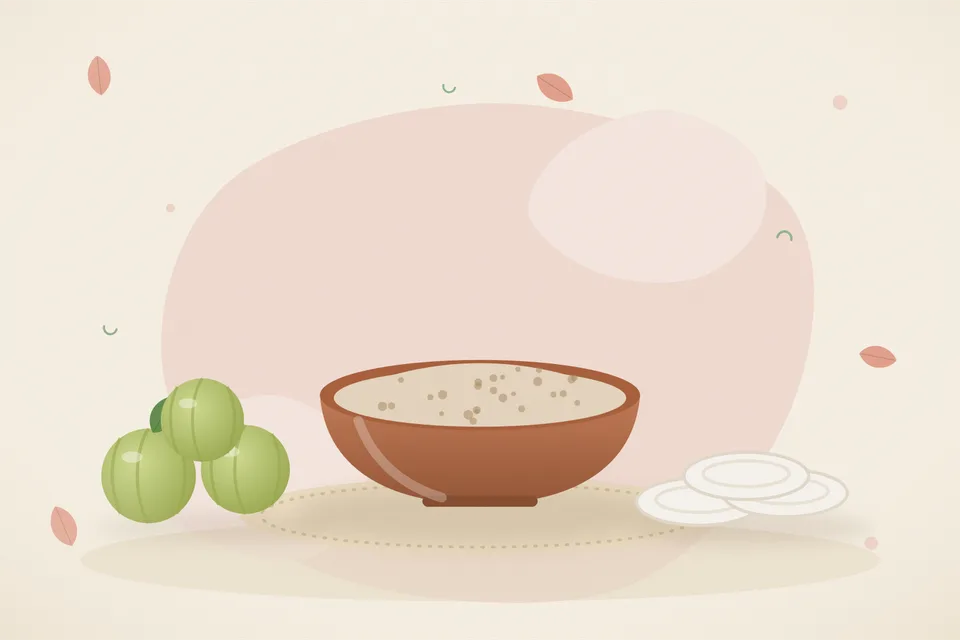 Illustrated still life with amla.