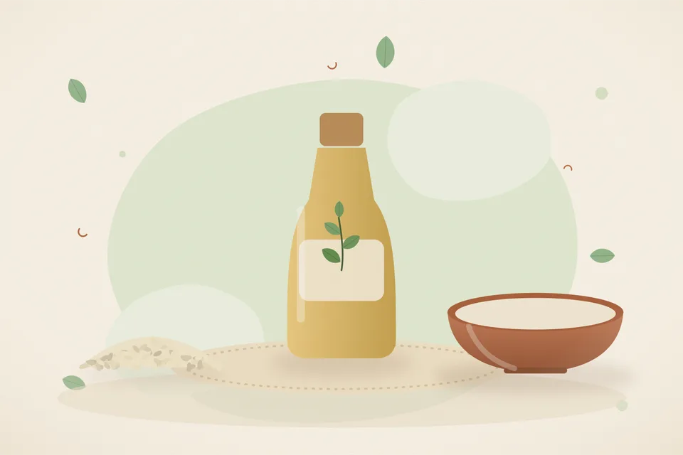 Illustrated still life with sesame seeds.