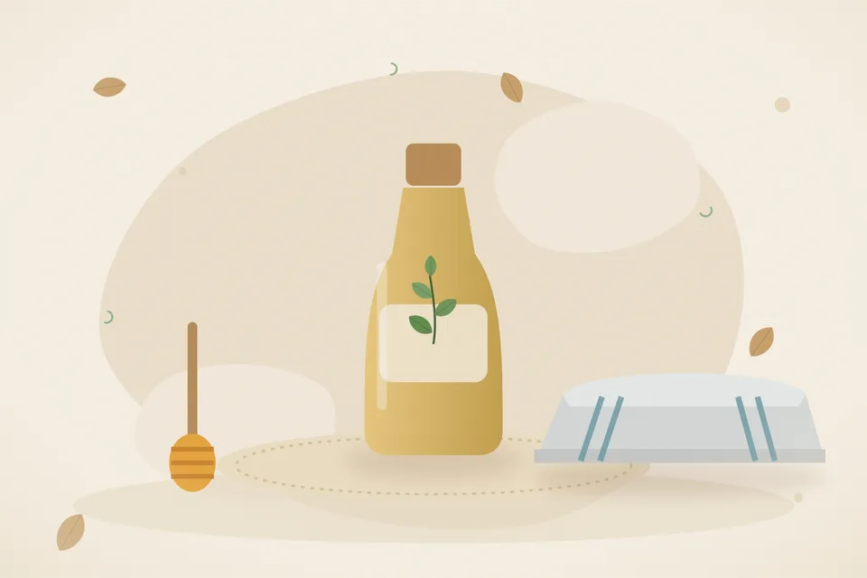 Illustrated still life with honey.
