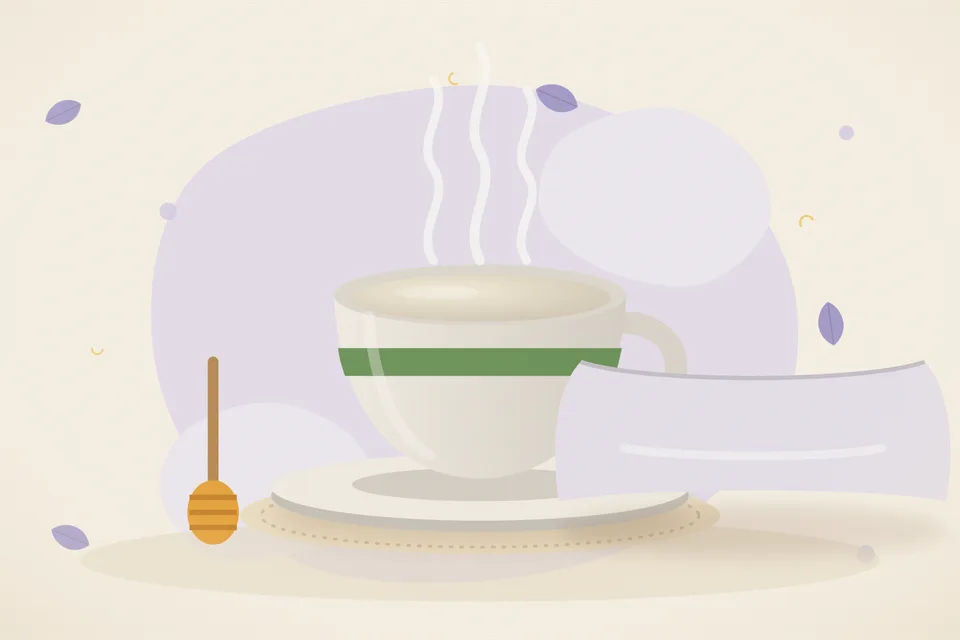 Illustrated still life with honey.