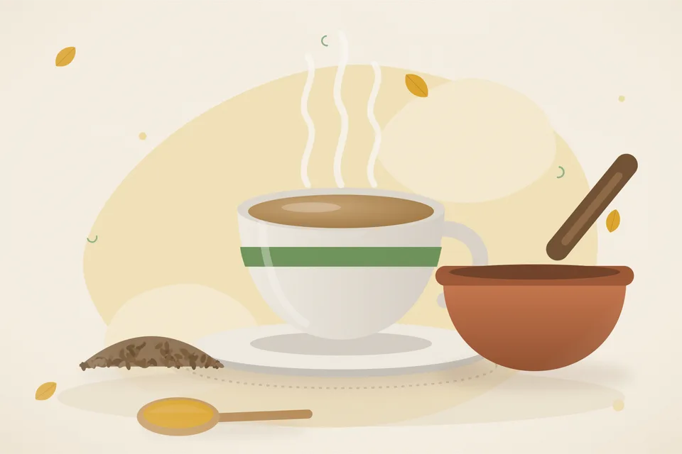 Illustrated still life with cumin seeds.