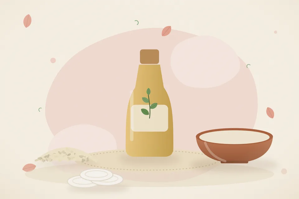 Illustrated still life with sesame seeds.