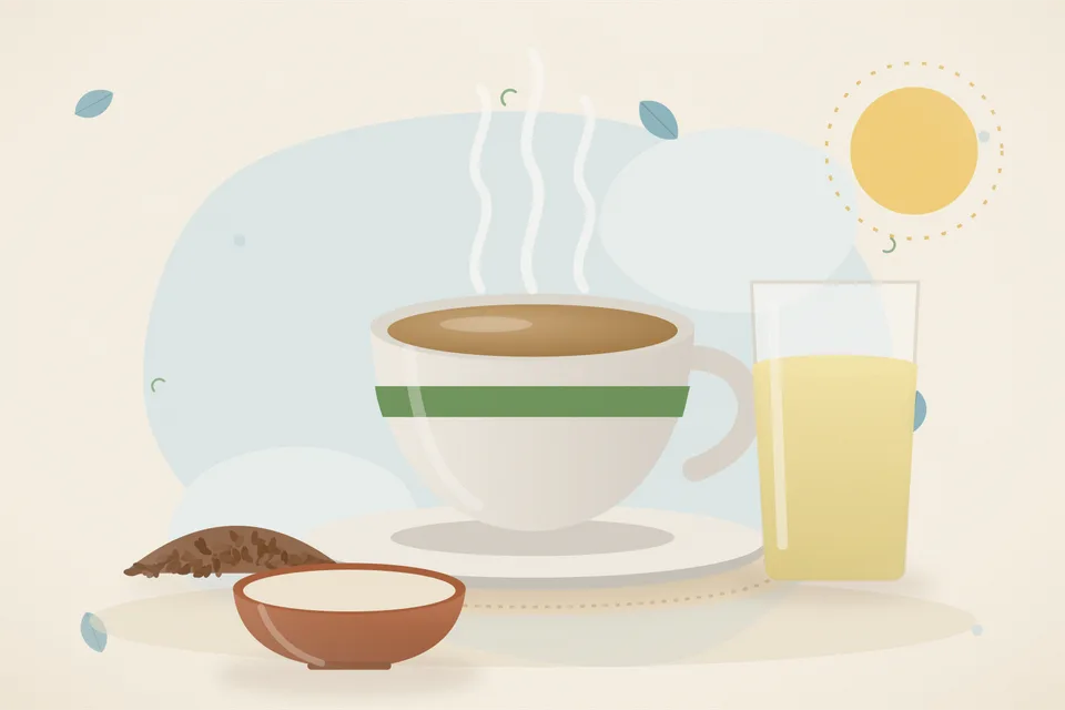 Illustrated still life with flaxseeds.