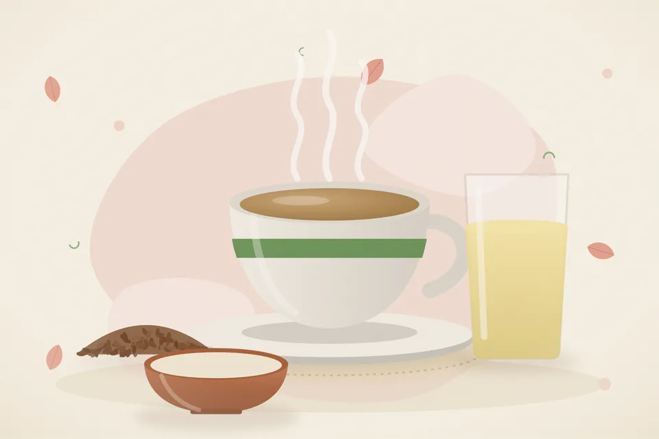 Illustrated still life with flaxseeds.
