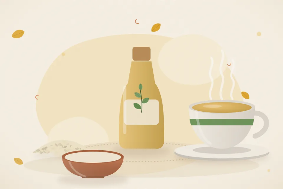 Illustrated still life with sesame seeds.
