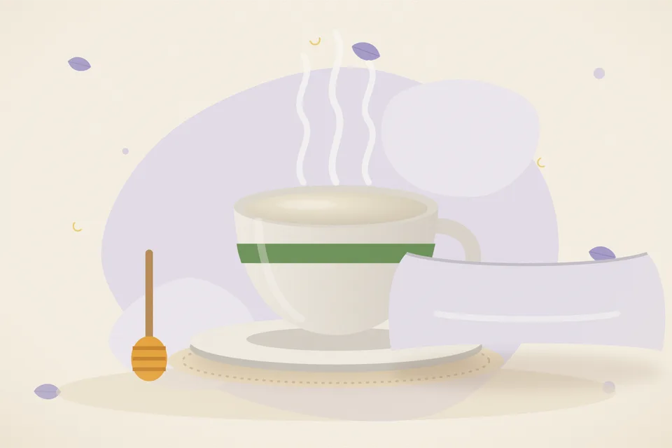 Illustrated still life with honey.