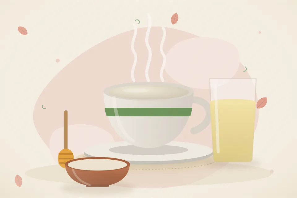 Illustrated still life with honey.