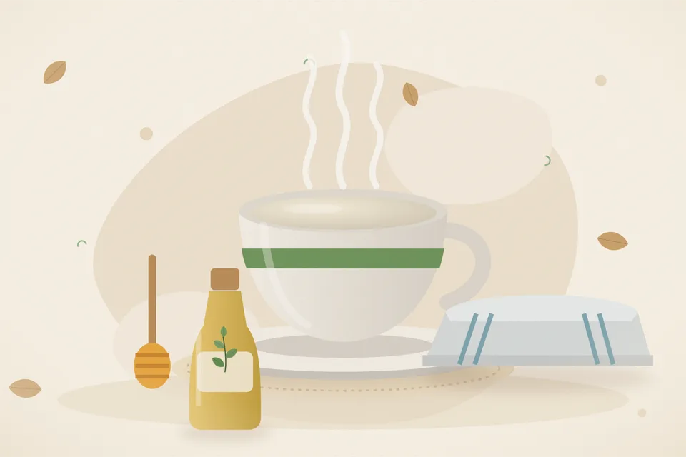 Illustrated still life with honey.