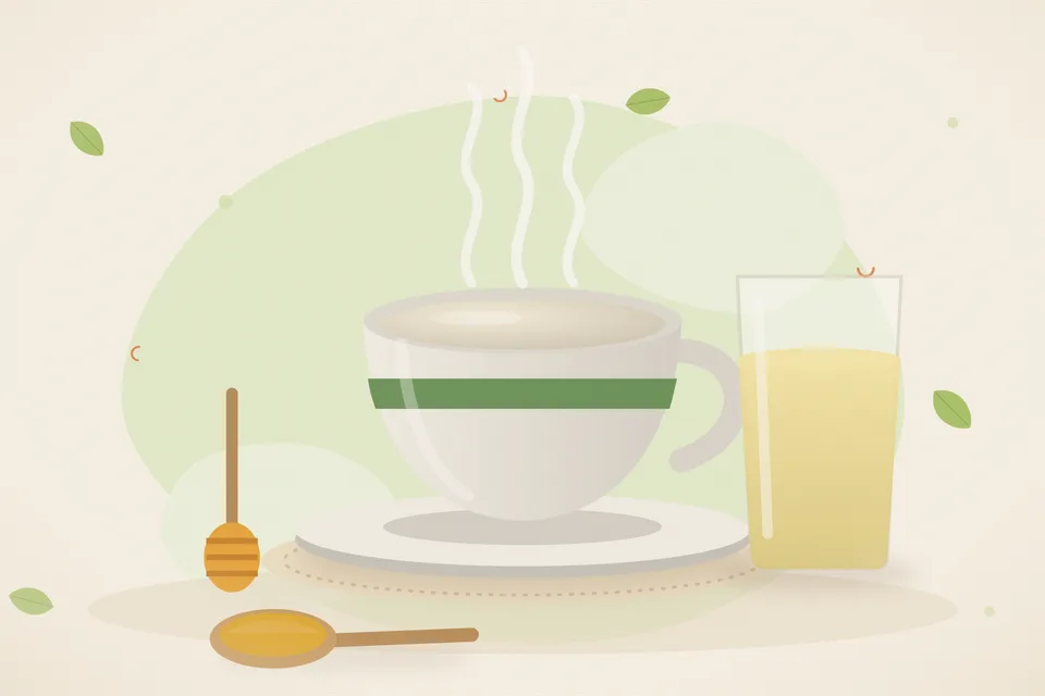 Illustrated still life with honey.