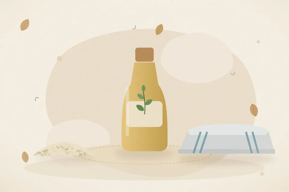 Illustrated still life with sesame seeds.