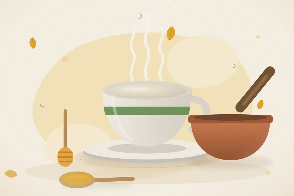Illustrated still life with honey.