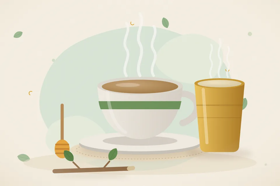 Illustrated still life with honey.
