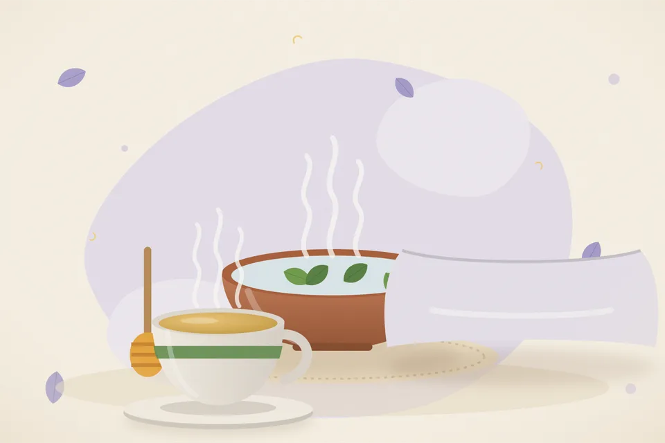 Illustrated still life with honey.